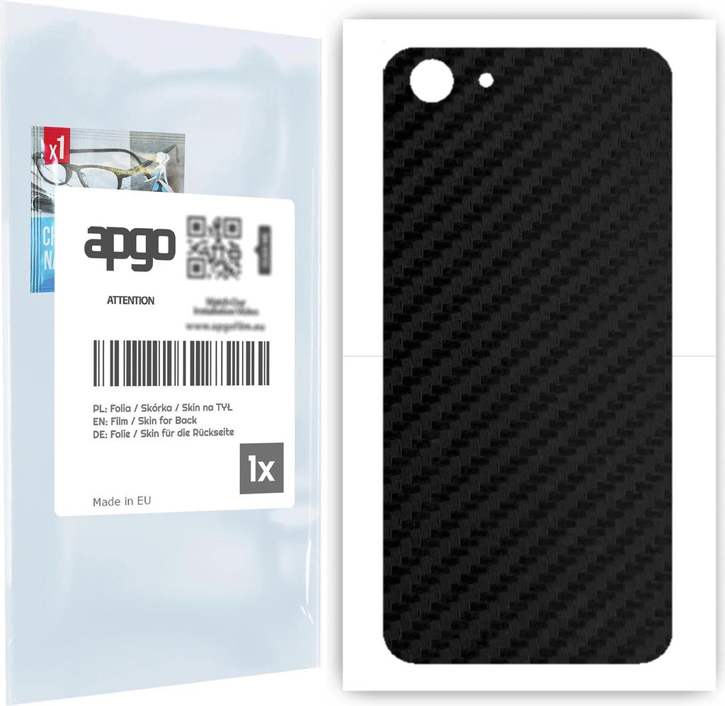 apgo Rückseite Schutzfolie für Oppo A1k - Hinten Schutzfolie Carbon, Rückseite Folie schützt vor Kratzern und Fingerabdrücken