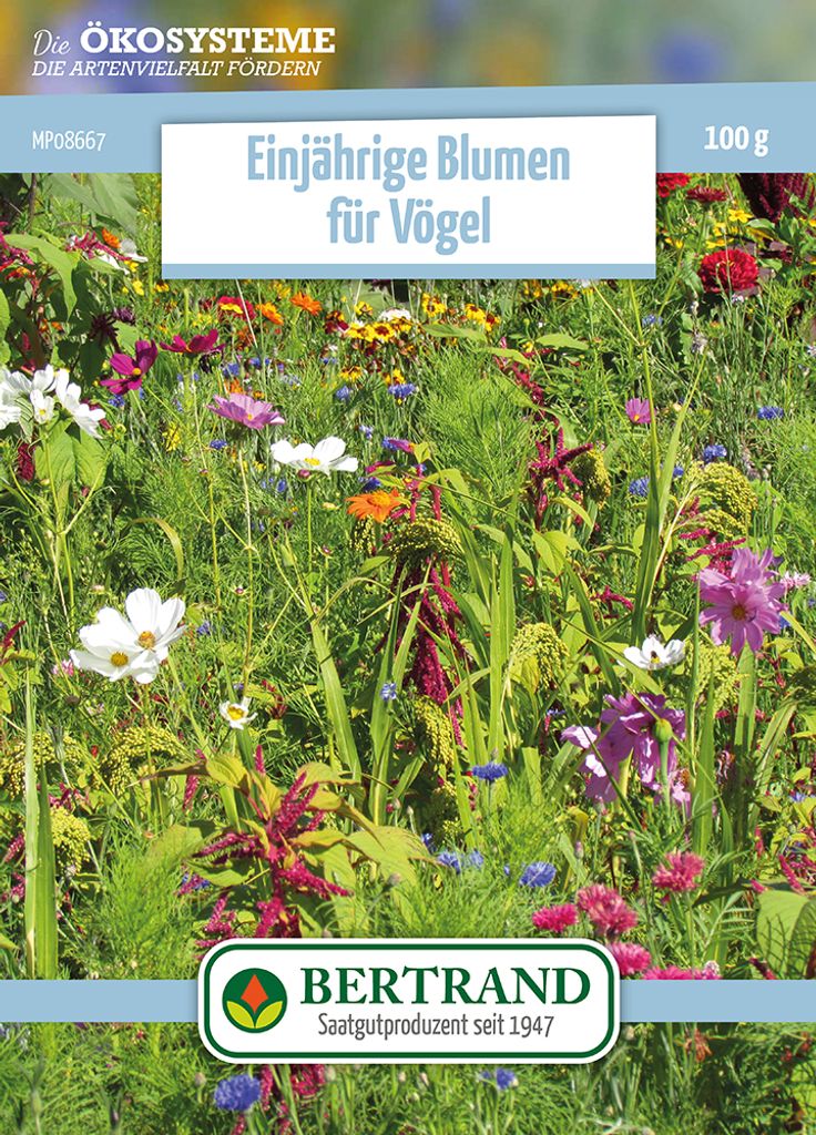 Blumenwiese Einjährige Blumen für Vögel (100 g) | Blumensamen von Bertrand