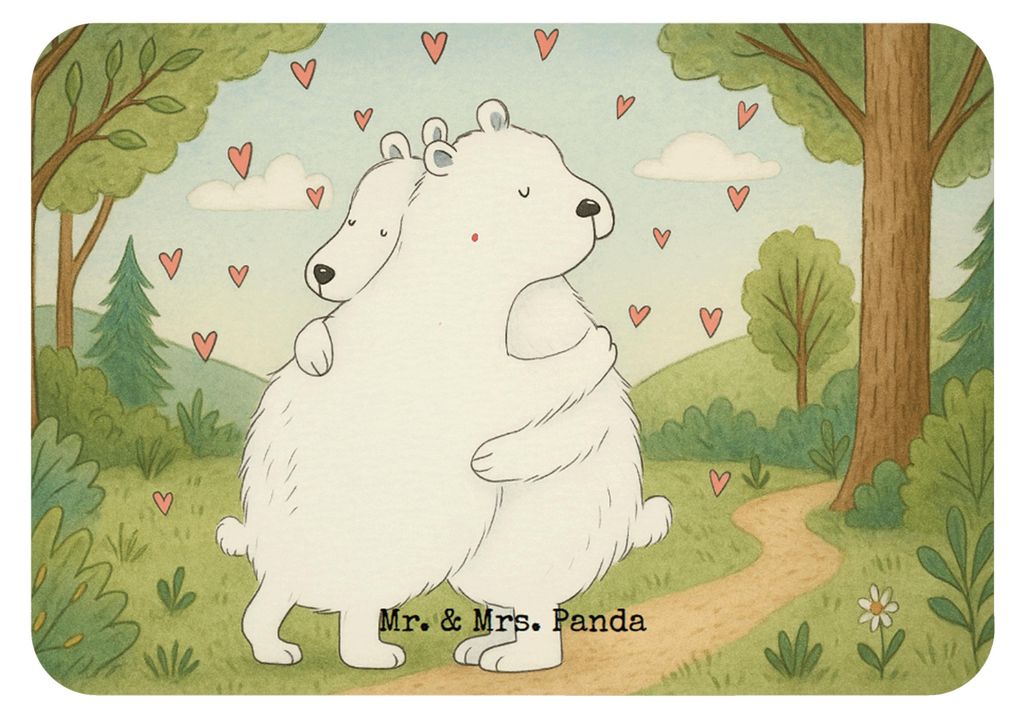 Mr. & Mrs. Panda magnet Eisbär Umarmen Design - Weiß - Geschenk, Kühlschrankmagnet, whiteboardmagnet, haftmagnet, wandmagnet, Lustige Sprüche, ...