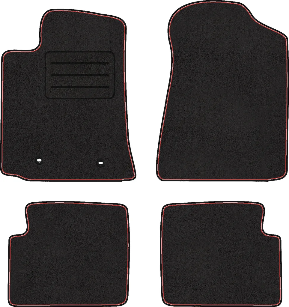 Set 4 Tappetini Auto Per Toyota Corolla Verso (2001-2004) Tipo DE12 - Hit Antracite Con Bordo Marrone, Antiscivolo E Facili Da Pulire