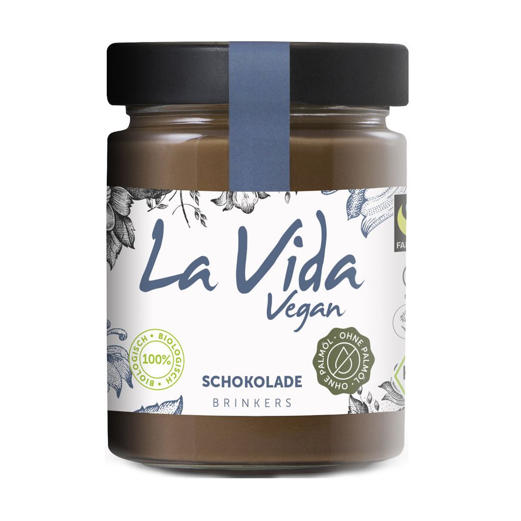 A jar of chocolate spread on a white background.