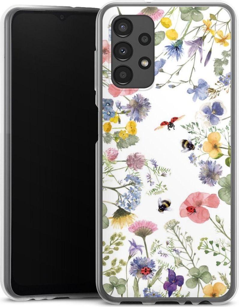 DeinDesign Handyhülle für Samsung Galaxy A13 4G Silikon Hülle Case Smartphone Schutzhülle Biene Blumen Muster