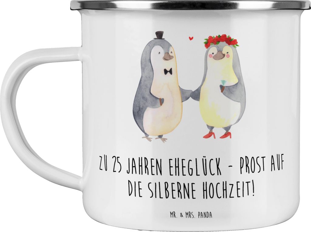 Mr. & Mrs. Panda Teebecher 25. Hochzeitstag Silberne Hochzeit - Weiß - Geschenk, Heiraten, Kaffeepott, Geschenke, Haferl, Pott, Zu 25 Jahren Ehegl...