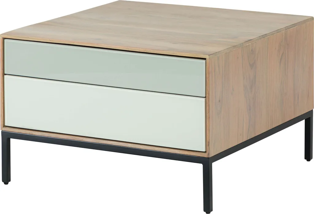 Table Basse CHICAGO #13 Acacia Gris-Blanc : Robustesse et Design