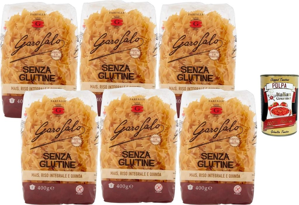 Italian Gourmet Glutenfreie Farfalle Pasta – 6 x 400 g, Produktbild 