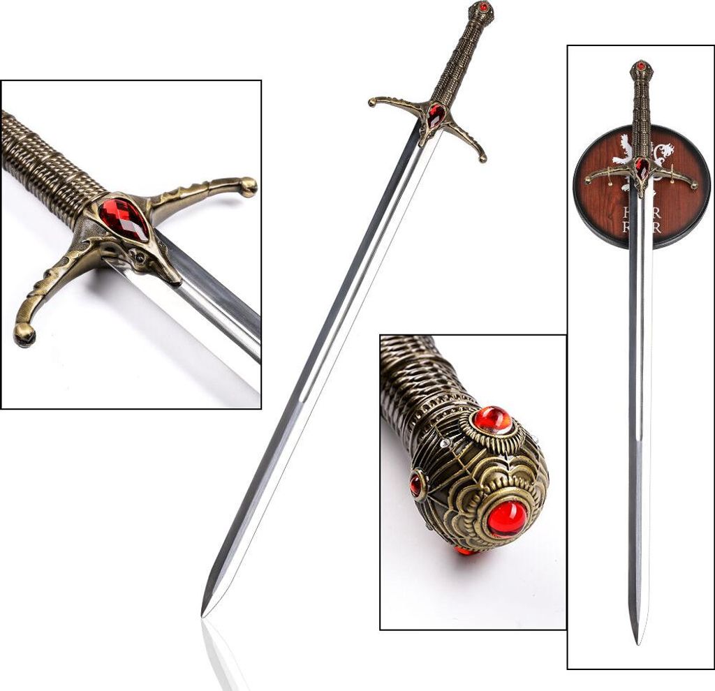 Spada decorativa fantasy 107,5 cm con supporto da parete – Immagine del prodotto 
