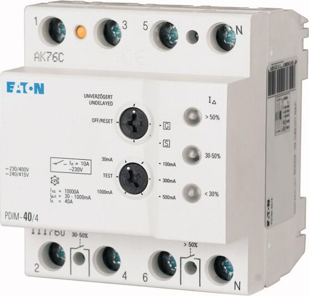 FI-Schutzschalter, 40A, 4p, 0mA, AC-Char 111760 EATON
