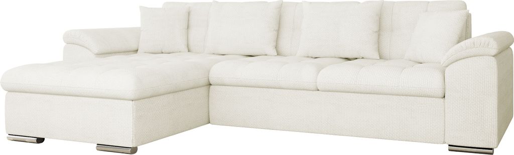MIRJAN24 Ecksofa Diana, Eckcouch mit Bettkasten und Schlaffunktion, Polsterecke (Farbe: Flow 06, Seite: Links)