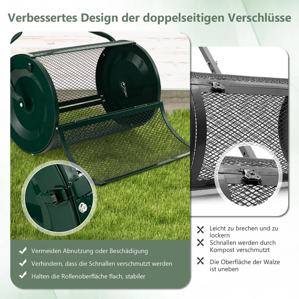 Epandeur de jardin 75L avec panier maille robuste et poignée confort