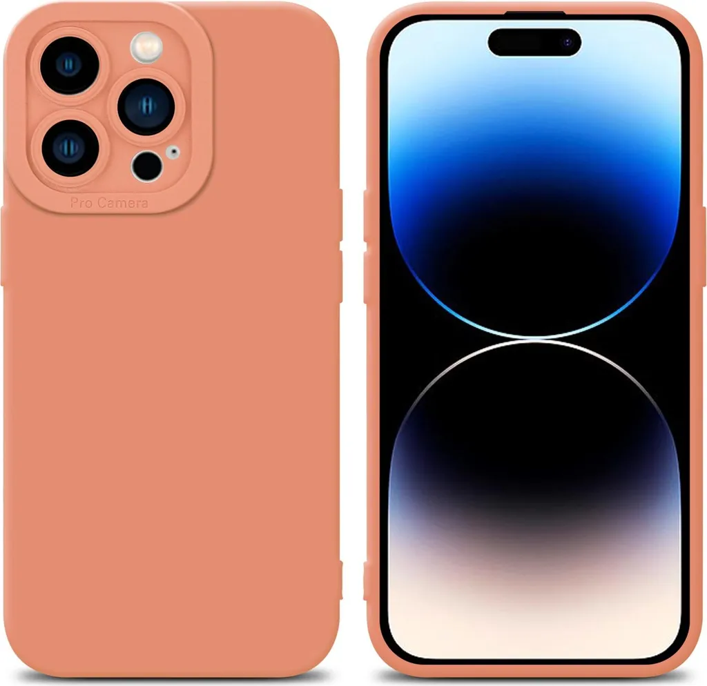 Cover iPhone 14 PRO Cadorabo Silicone TPU Arancione Antiurto