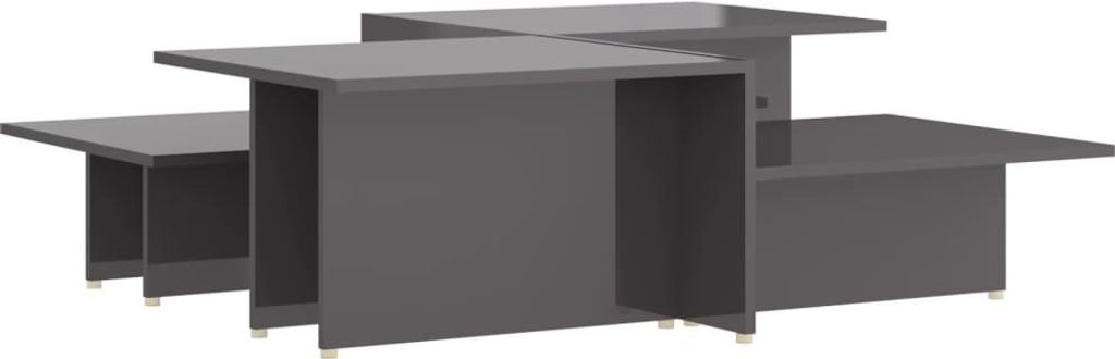 Couchtische 2 Stk. Hochglanz-Grau 111,5x50x33 cm Holzwerkstoff