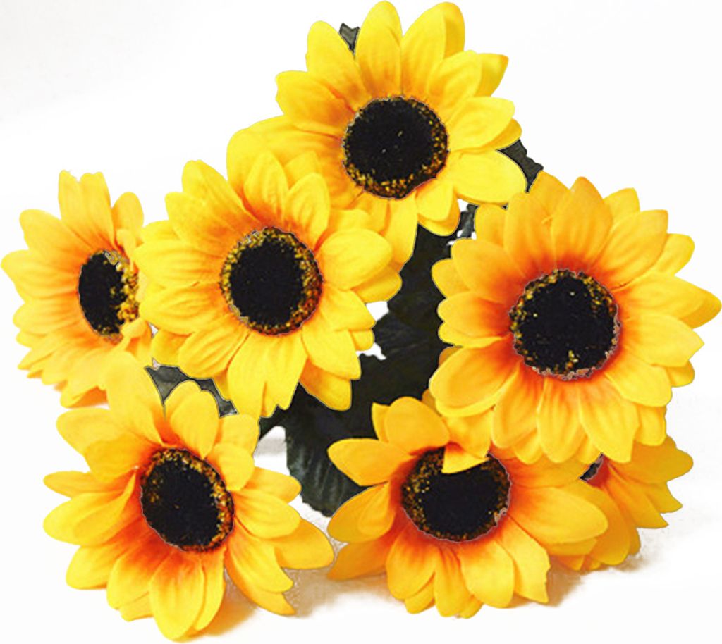 1 Bouquet 7 Köpfe Künstliche Sonnenblume Kunstseidenblumen Produktbild 