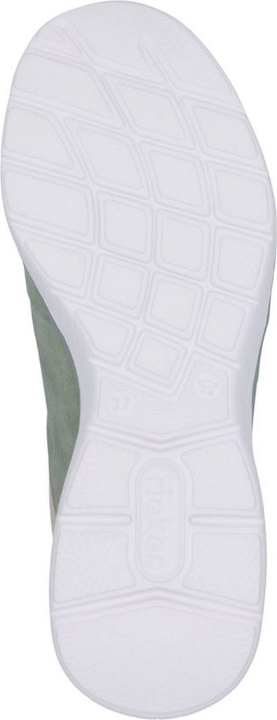 Rieker Damen Slipper sportlich Pastellfarben EVA-Sohle rutschfest Gummizug M5056, Größe:39 EU, Farbe:Grün