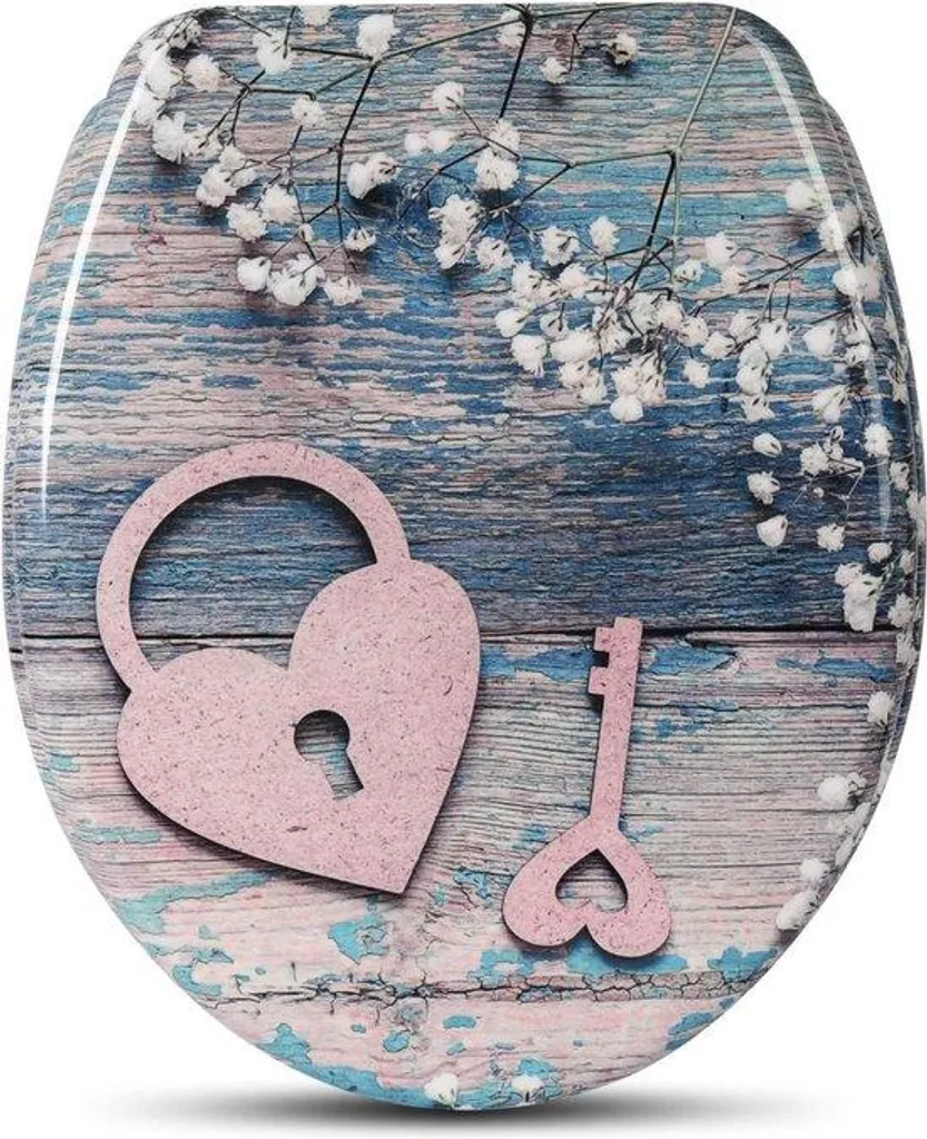 Lunette de toilette silencieuse pour toute la famille, taille 45x37 cm