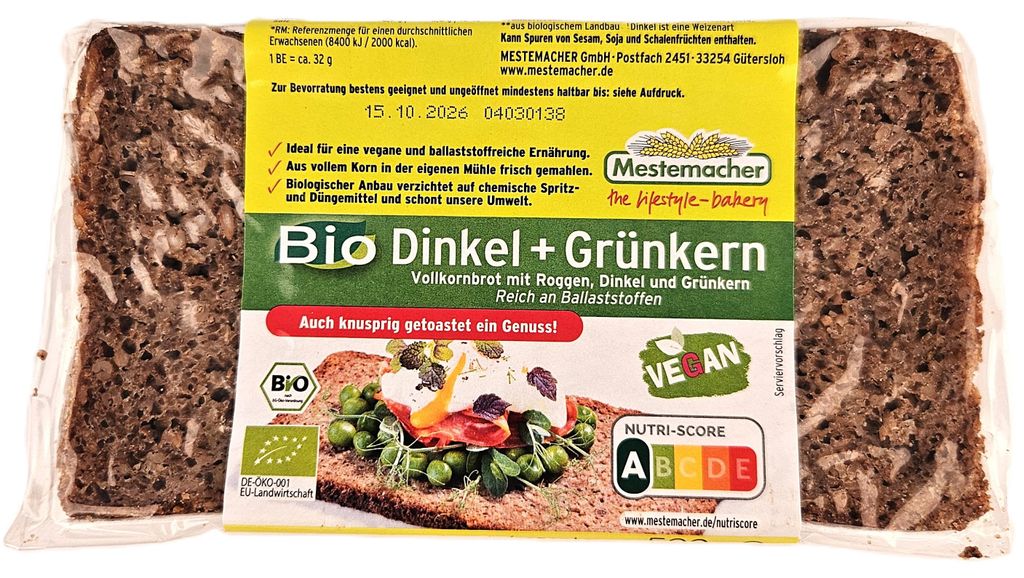 Mestemacher Painà l'épeautre et à l'épeautre vert riche en Image du produit 