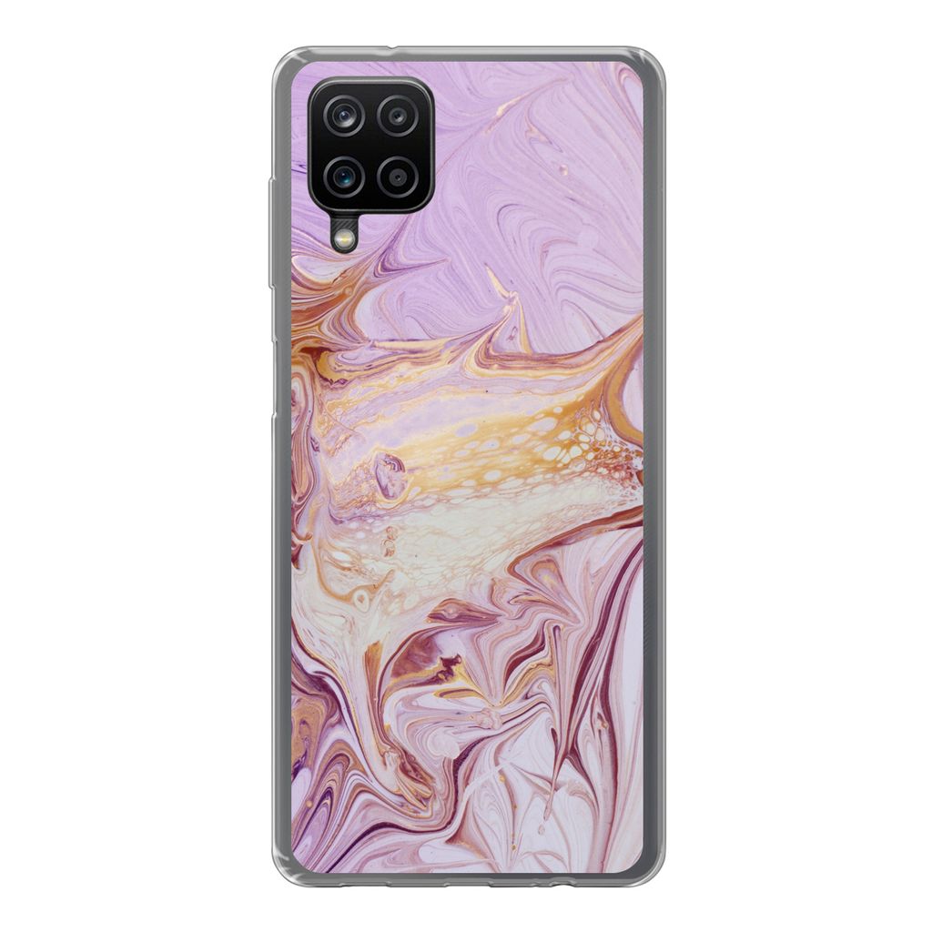 MuchoWow Handyhülle Schutzhülle Hülle für Samsung Galaxy A12 Marmor - Farbe - Abstrakt Silikon Softcase Handy Hülle - Bild