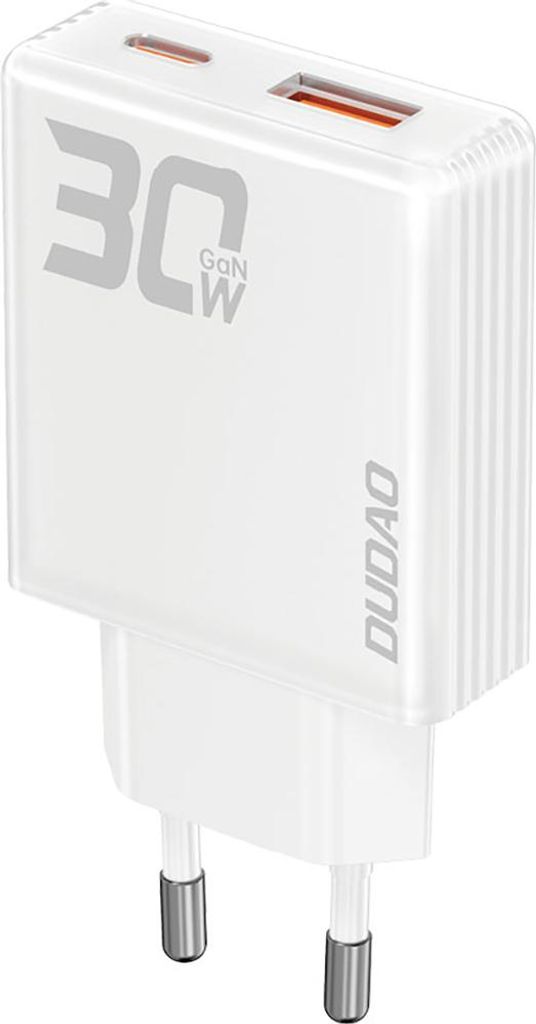 Ladegerät mit Kabel Dudao A30EU, 30W, USB-A, USB-C, GaN, Produktbild 