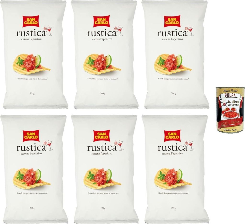 San Carlo Rustica Kartoffelchips gross geriffelt 6 x 300g Produktbild 