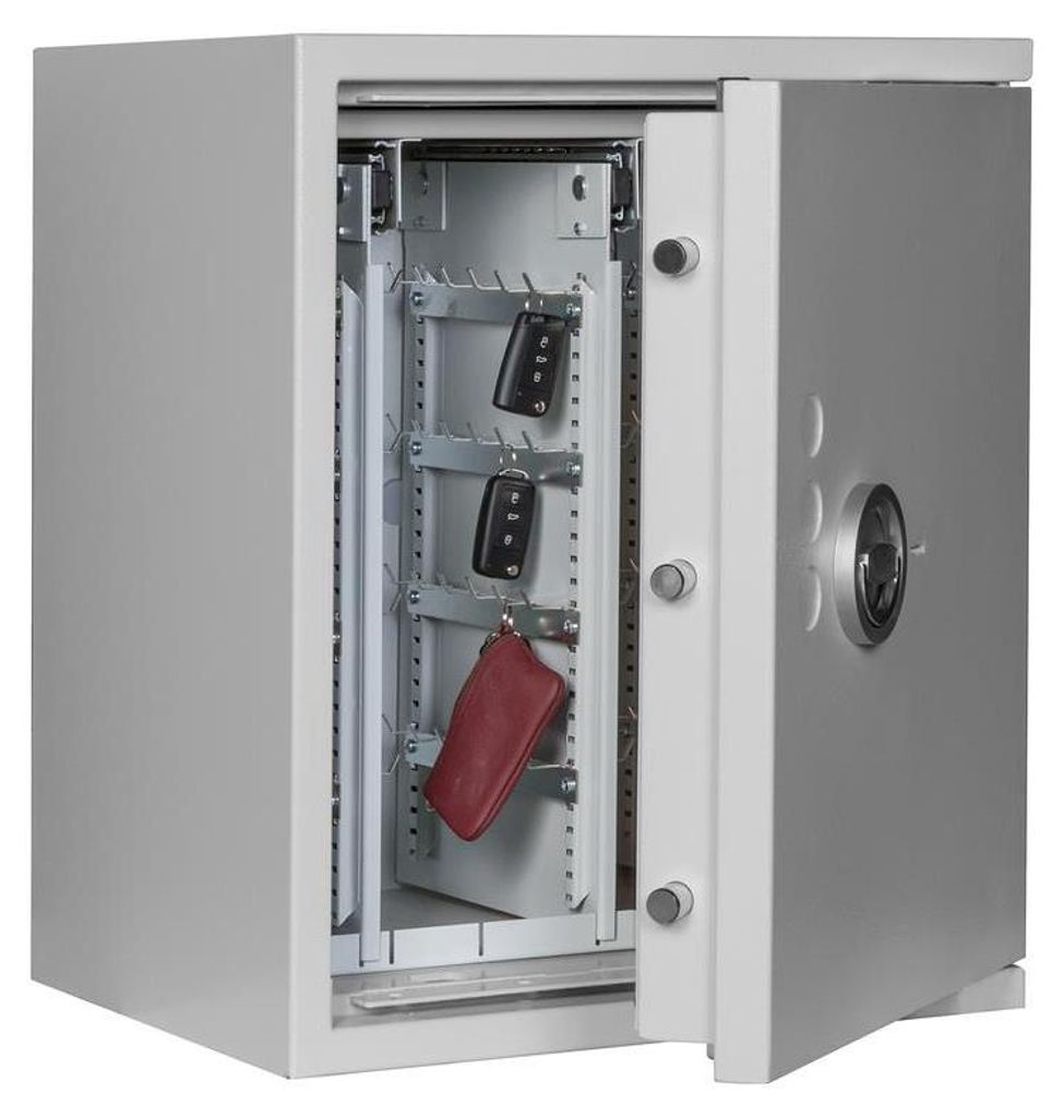 Wertschutz-Schlüsseltresore nach EN 1143-1, inkl Hochsicherheitsschloss mit 2 Schlüsseln, 3-seitige Türverriegelung, Vorrichtung für Boden- und...
