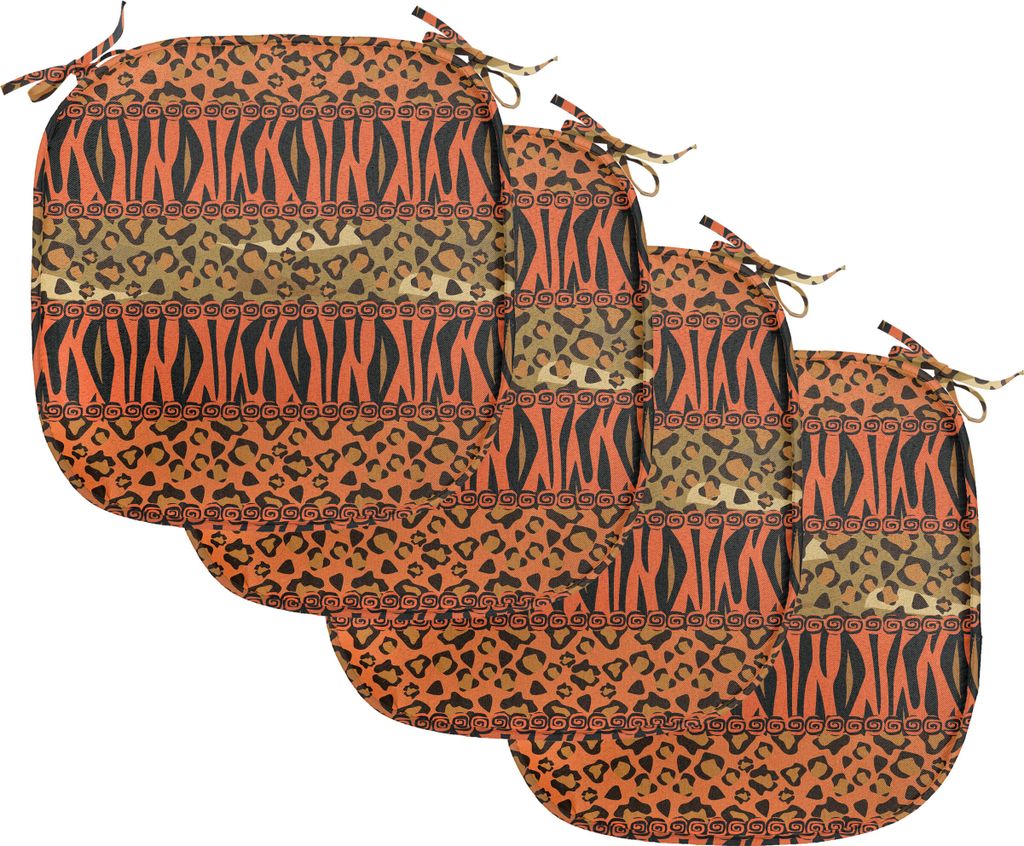 ABAKUHAUS afrikanisch Polster für Esszimmerstühle, Leopard Cheetah Haut, Dekoratives wasserfestes Kissen mit Riemen für Küchensitze, 40 cm x 40...