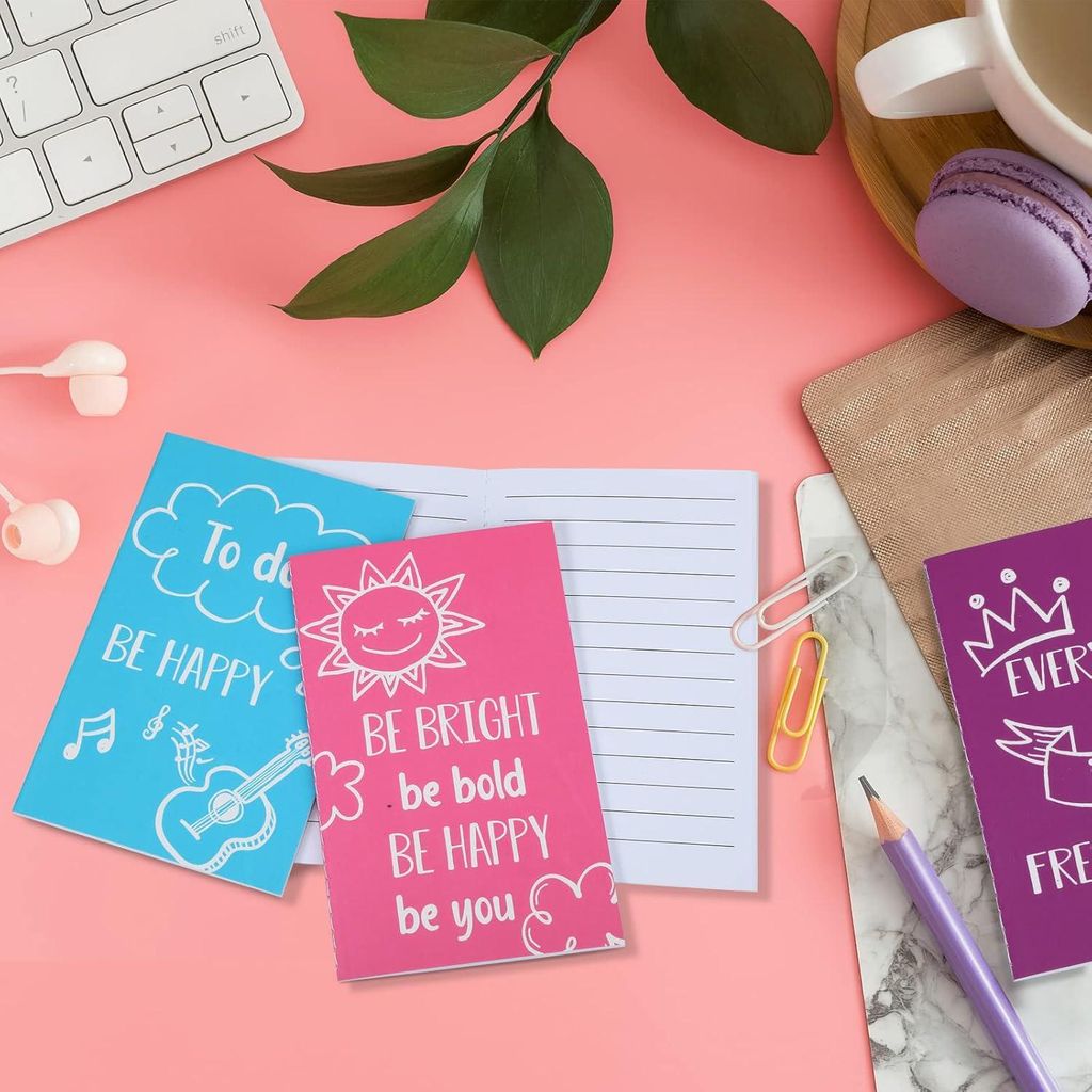 Bunte Mini-Notizbücher - 24 Stück - Inspirierende Designs