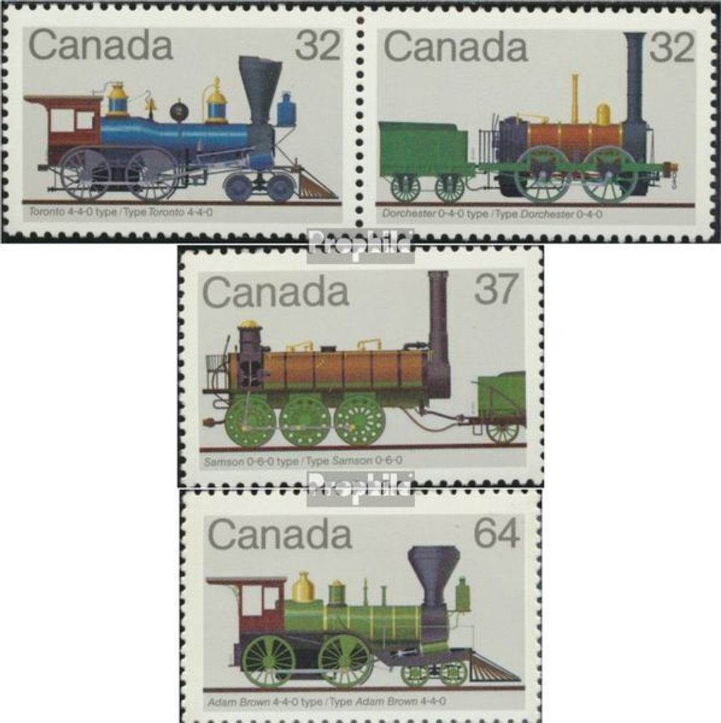 Briefmarken Kanada 1983 Mi 893-894 Paar,895-896 (kompl.Ausg.) postfrisch Dampflokomotiven