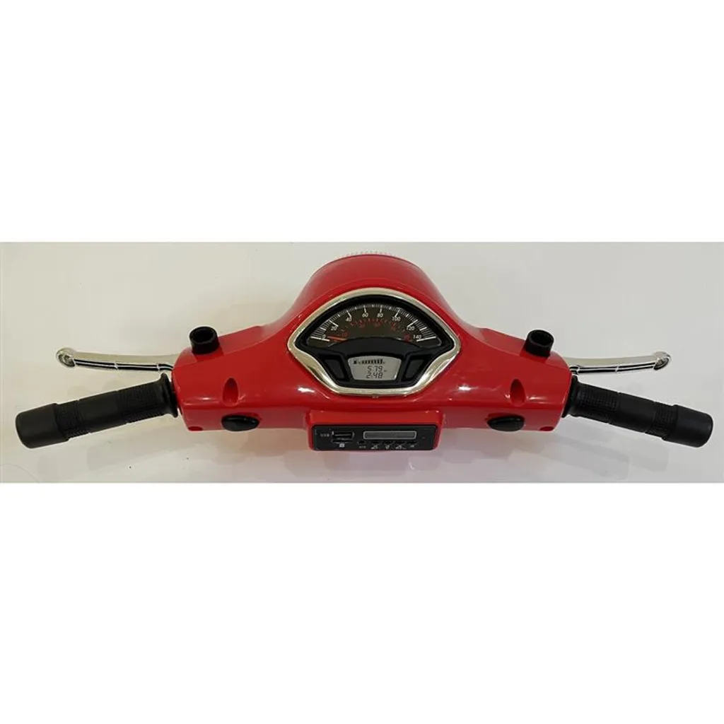 Guidon Vespa Rouge Complet avec Commandes et Poignées pour Restauration
