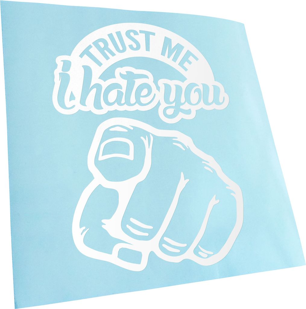 Kiwistar - Autoaufkleber - Trust me i hate You - Weiss - 60x46cm - Aufkleber für Auto, Laptop, Fahrrad, LKW, Motorrad mehrfarbig JDM Decal Racing