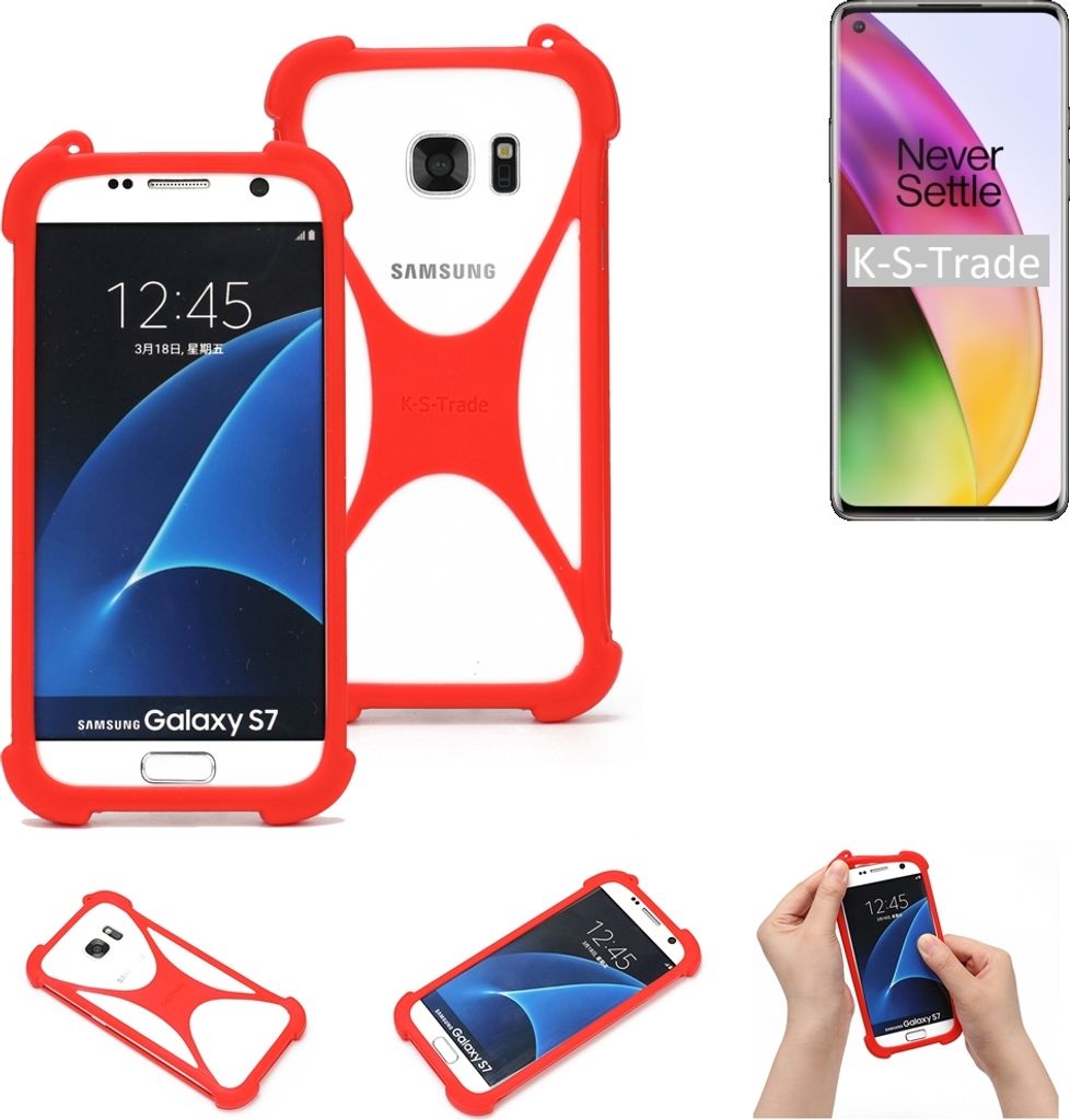 K-S-Trade Handy-Hülle kompatibel mit OnePlus 8 Schutz-Hülle Bumper Silikon Schutz Hülle Cover Case Silikoncase Silikonbumper TPU Softcase