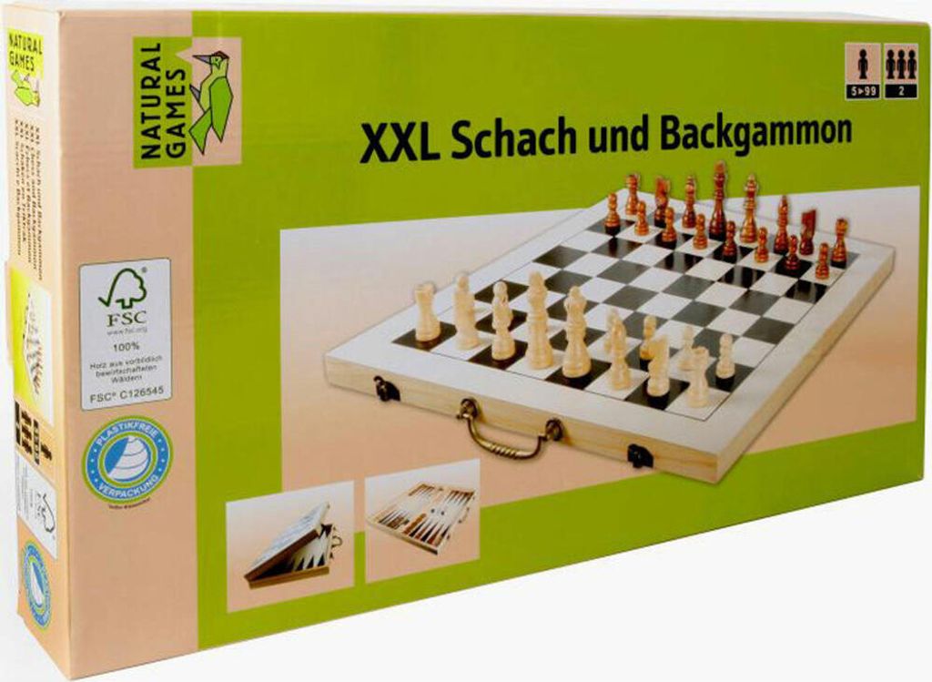 Přírodní hry XXL Šachy a Backgammon Obrázek produktu 
