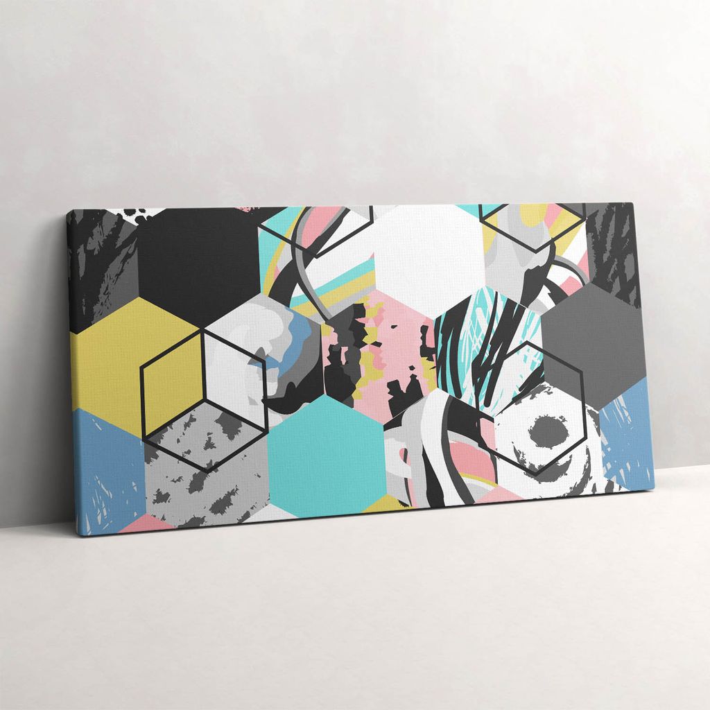 Geometrische Abstraktion – Leinwandbild Wandbild – 140x70 cm – Leinwandbilder – Wandbilder – Schlafzimmer – Flur