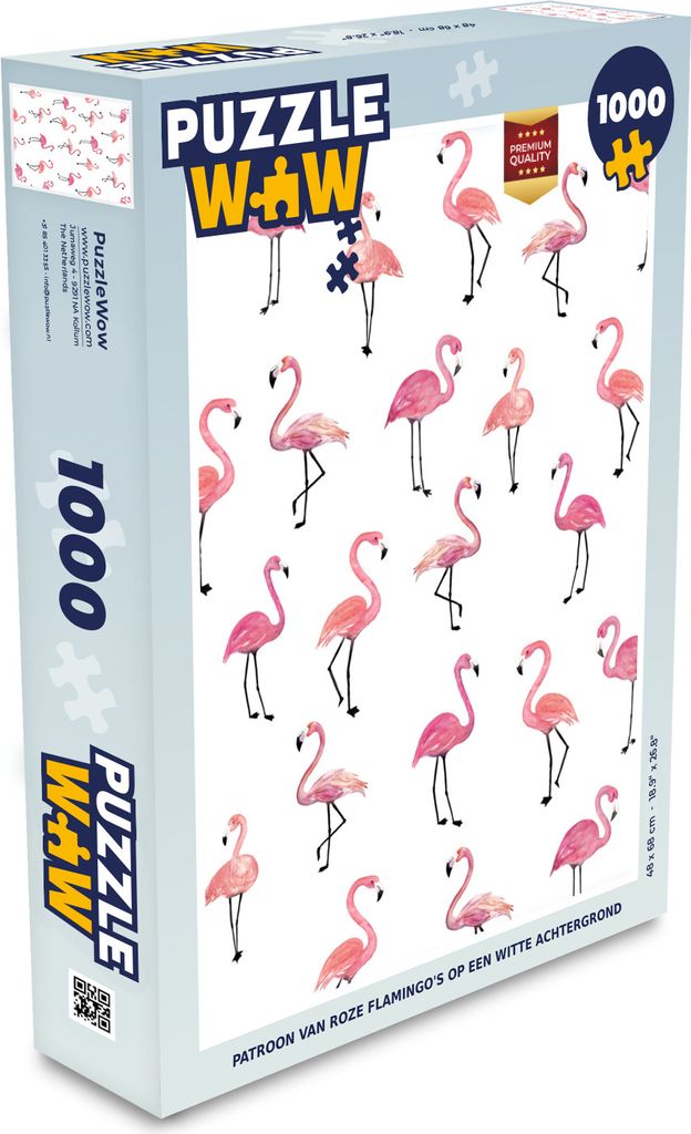 MuchoWow Puzzle 1000 Teile Rosa - Flamingo - Familie - Spielzeug - Alt und Jung - Spiele - Puzzeln