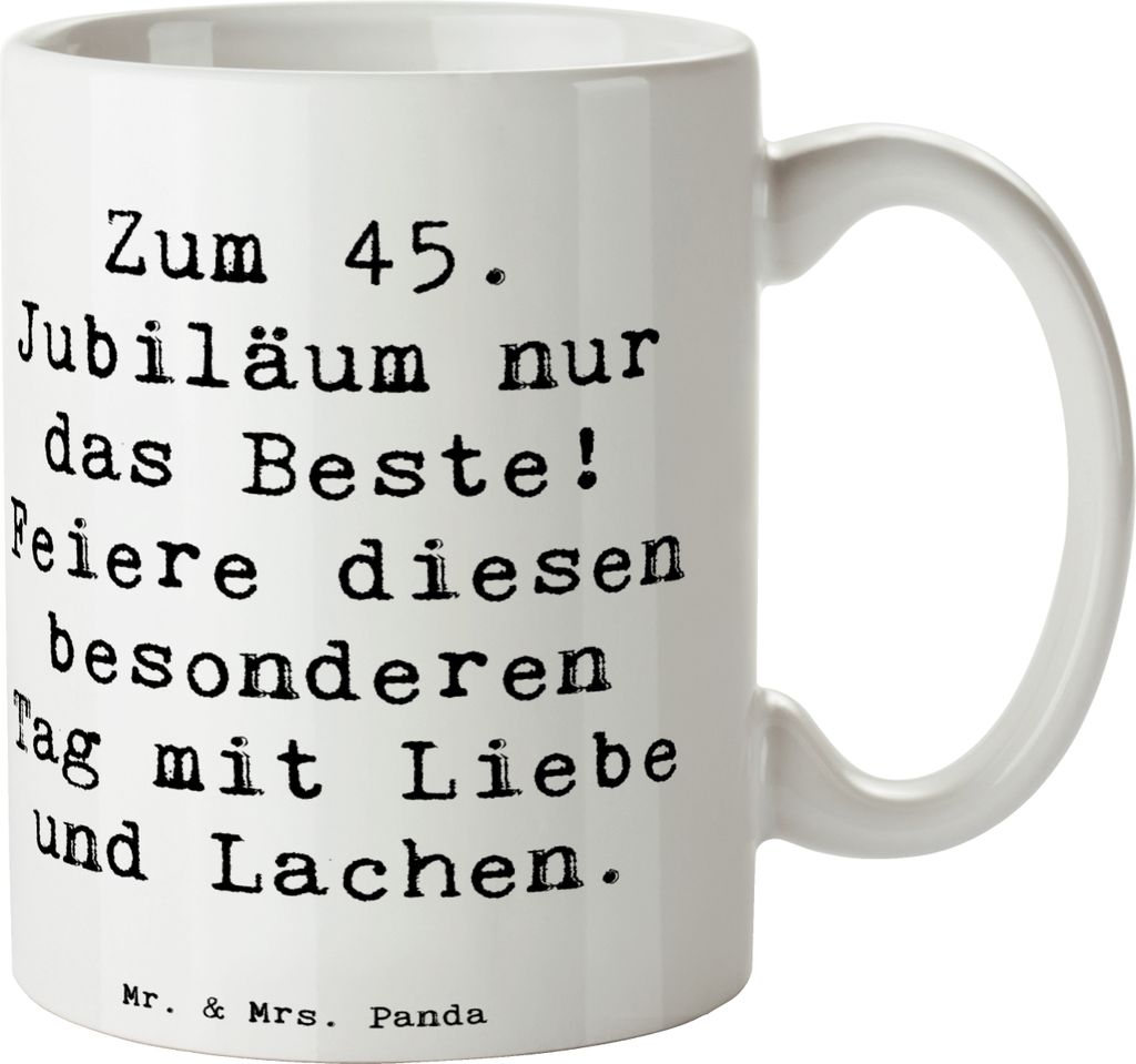 Mr. & Mrs. Panda Becher Spruch 45. Geburtstag Feiern - Weiß Produktbild 