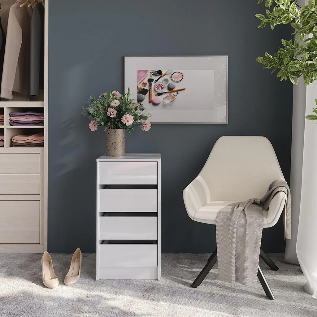 Gagnez de la place avec la commode Vicco Sherry blanche 40cm compacte