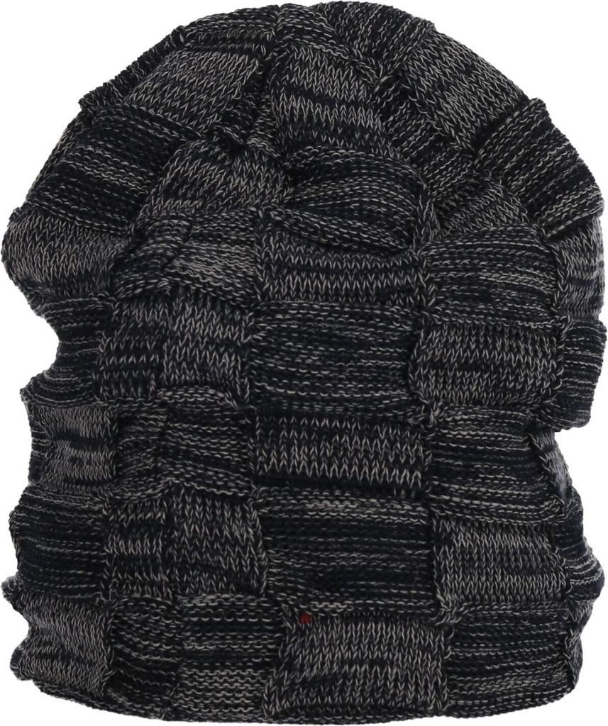 Wintermütze warm Winter Mütze Strick-Mütze Beanie-Mütze One-Size Herren Damen Uni Dunkelblau-Grau