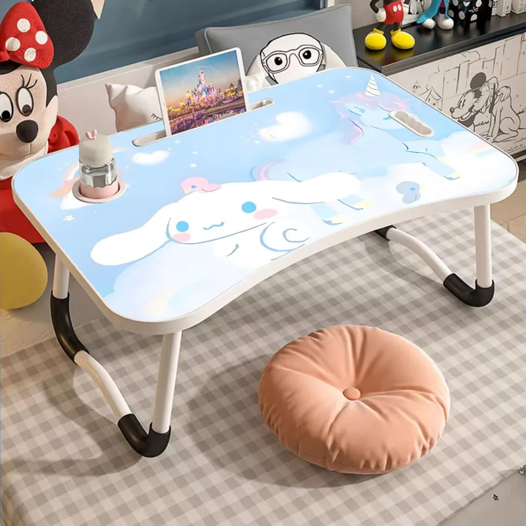 Plateau de lit pour ordinateur portable pliable : bureau d'appoint bleu
