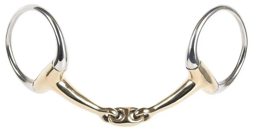 Filet deux anneaux Anatomic Harry's Horse en laiton doré taille 12,5 cm