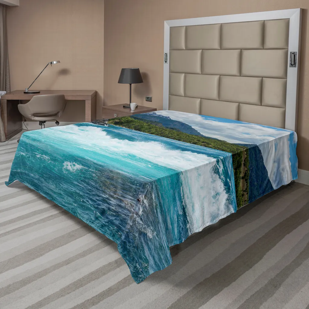 Drap de lit ABAKUHAUS Naturel Forêt de Montagne et Animaux 266x260 cm