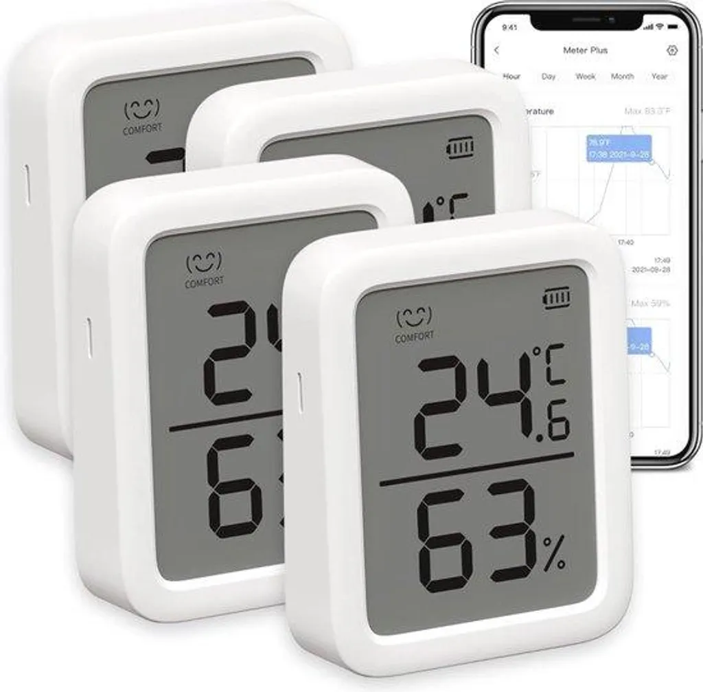 Évitez l'Humidité avec ce Lot de 4 Hygromètres Bluetooth Haute Précision