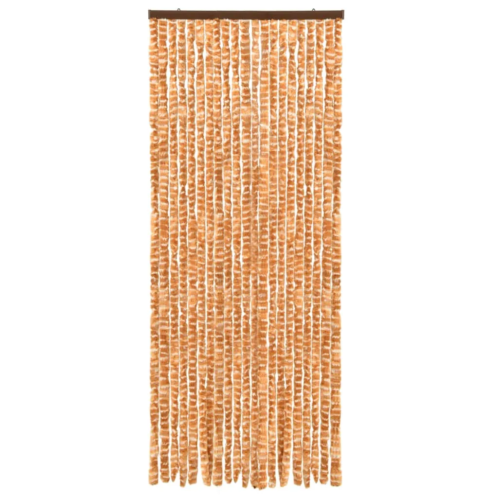 Rideau de porte chenille Fly 56x185 cm ocre et blanc par VidaXL - 2