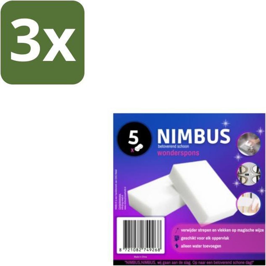 NIMBUS – Wunderschwamm – Melaminschwamm – Vorteilspackung - Vorteilspack - 3 Stücke