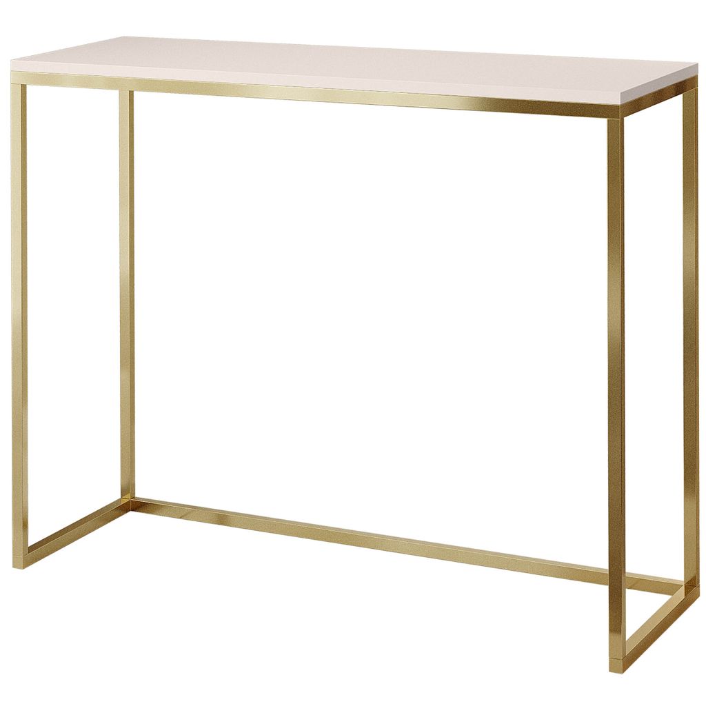 Furneo | Konsolentisch - 80 cm - Kaschmir/Gold matt - Elegantes Design - Kompakt und stilvoll