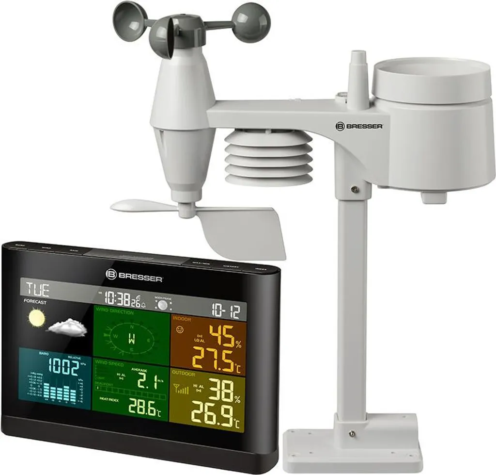 Station météo complète pour jardin et maison - BRESSER Confort 5 en 1