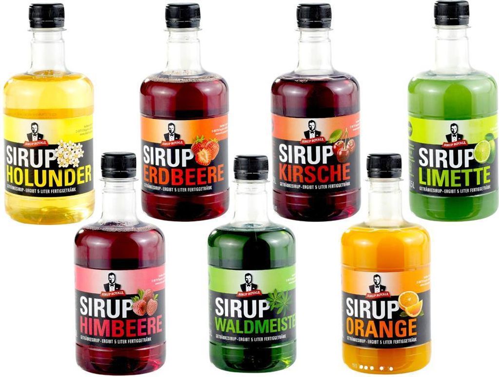 7 Sorten Sirup Royale Probierpaket Getränkesirup Produktbild 