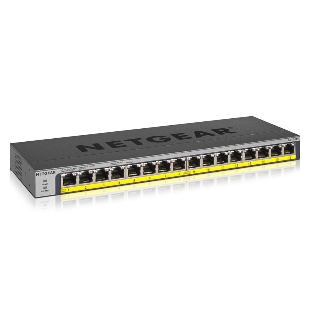 Netgear GS116PP - Switch - unmanaged - 16 x 10/100/1000 (PoE+)
