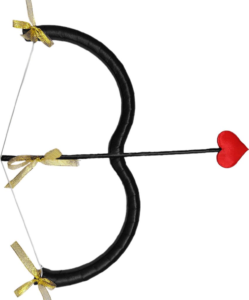 Amor Pfeil und Bogen Requisite Herzform Bogen Dekor Valentinstag Fotografie Dreharbeiten Bühnenkostüm Performance Requisite Schwarz