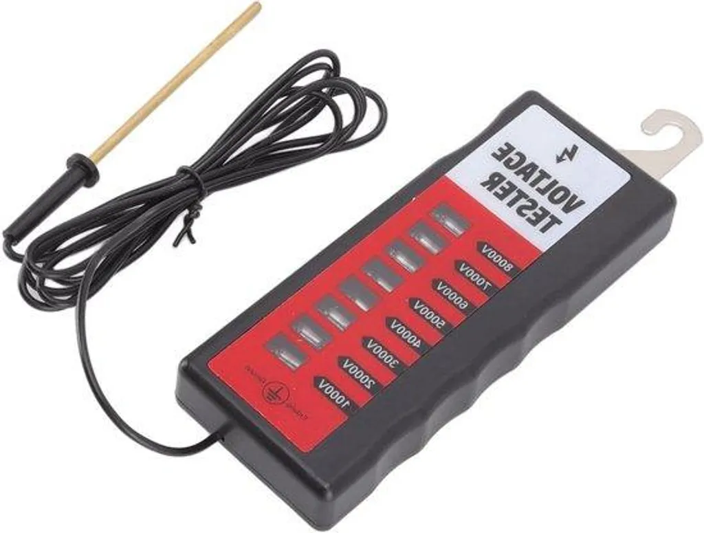 Testeur de clôture électrique avec écran LCD et fil de mesure 100V-15kV