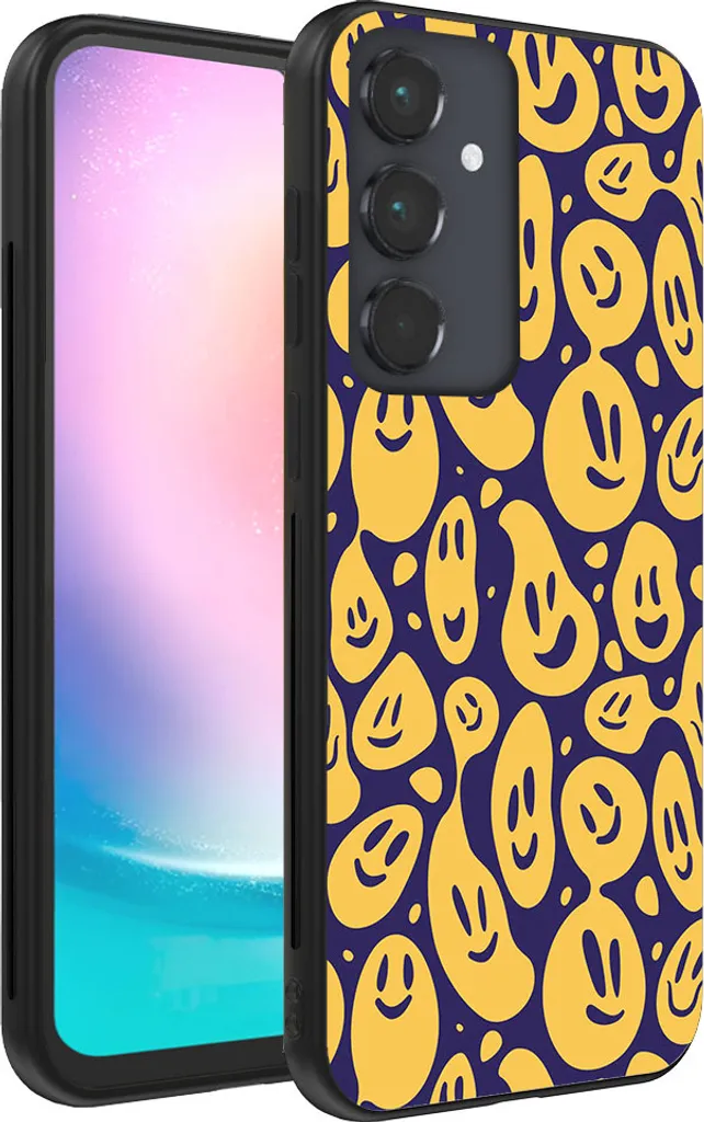 Custodia Samsung A24 4G Smartphonica - Cover TPU Smiley Viola Giallo