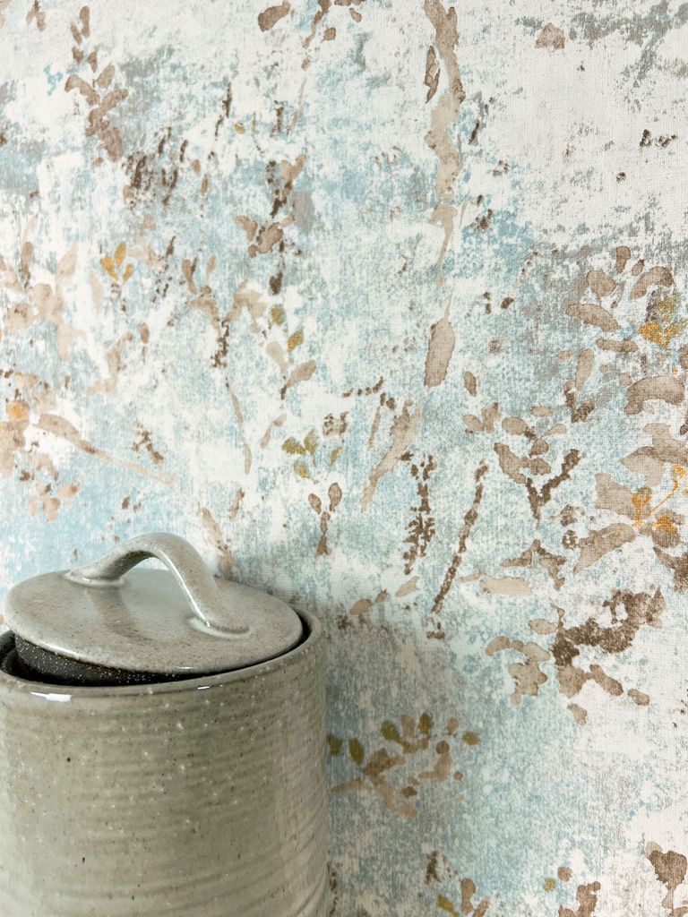 NEWROOM Tapete Blau Vliestapete Blätter - Mustertapete Produktbild 
