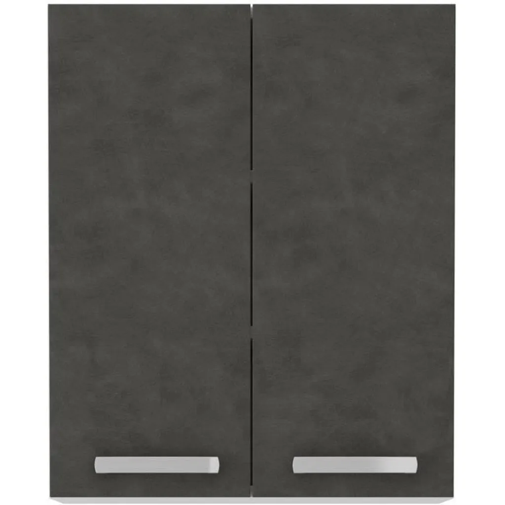 Solution rangement compact : Armoire haute LASSEN gris mat 60 cm - 2